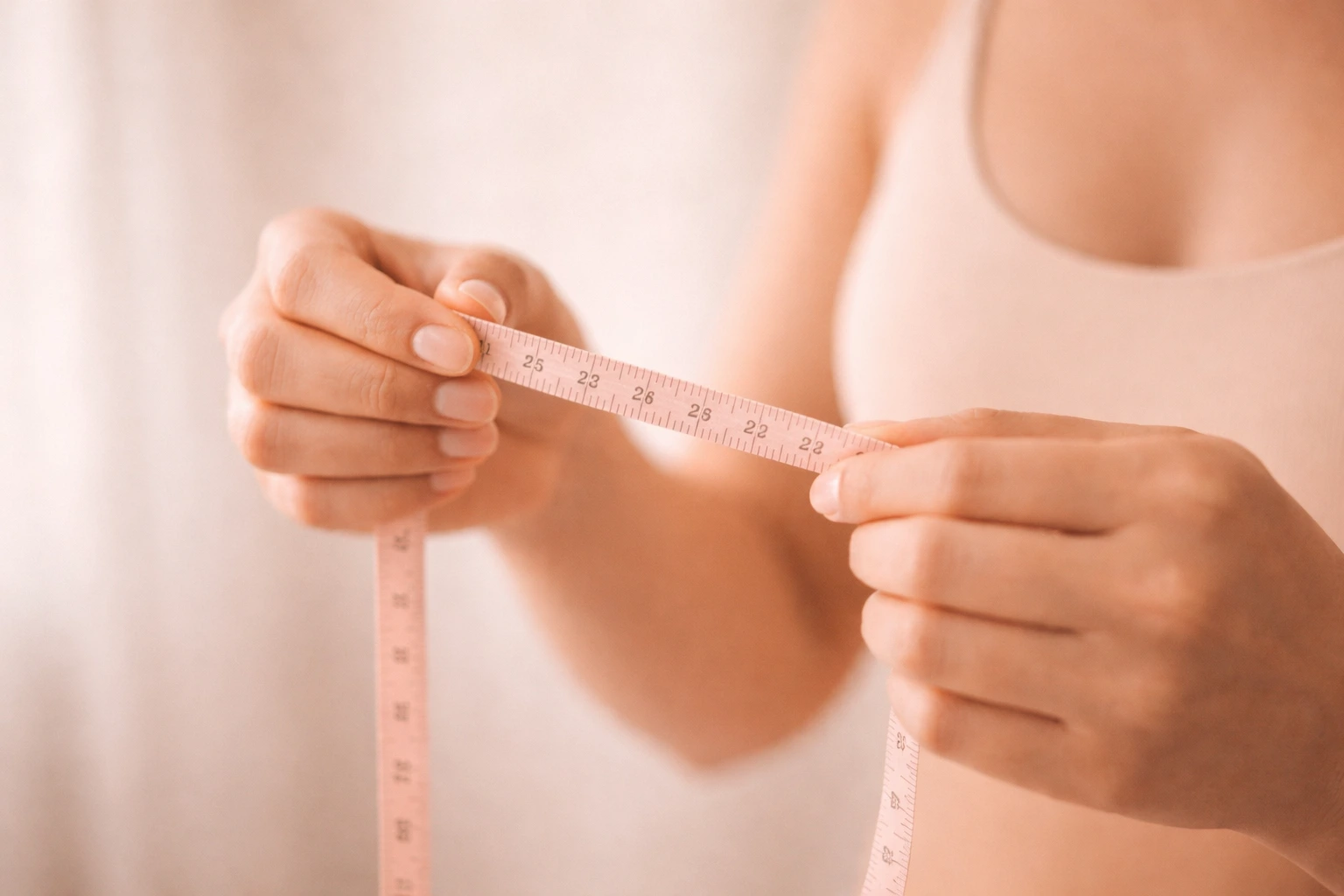 Measuring bra size at home with tape measure